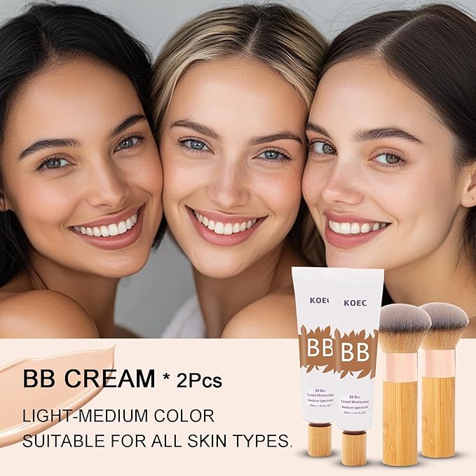 BB Blur ππ’π§πππ Moisturizer SPF 30, BB ππ’π§πππ Care Primer with Brush, BB Cream ππ’π§πππ Moisturizer with SPF All-Day Wear, Full Coverage Light-Medium Skin - Long-Lasting Hydrating