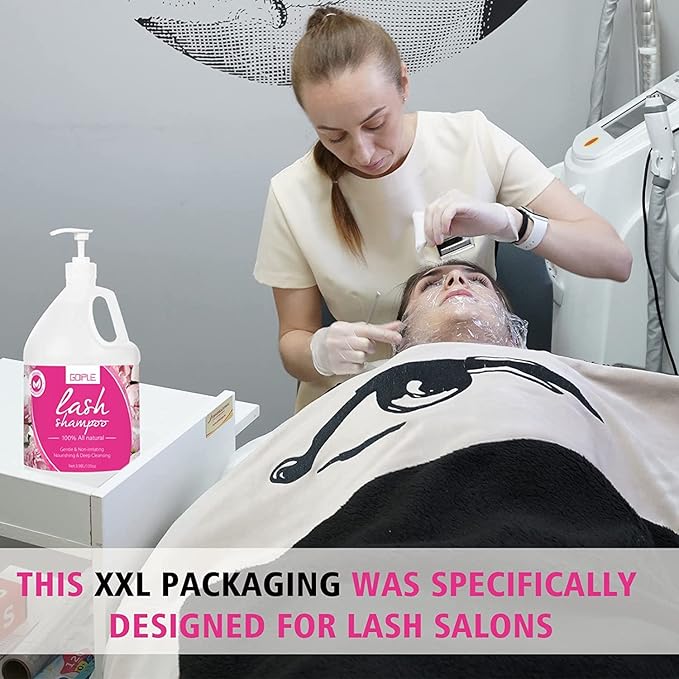 Lash Shampoo for Lash Extensions Eyelash Extension Cleanser, 3.98L Professional Eyelid Foaming Cleanser Lash Extension Kit Lash Mousse Non-lrritating Wash for Extensions Lashes Salon and Home Care