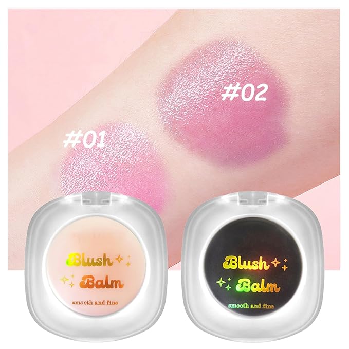 Color Changing Blush,Magical Temperature Change Powder Blusher Cream For Cheeks ,Eyes And Lips Tint Makeup,Lasting Moisturizing Rouge, Brightening, High Gloss Black Powder Blusher Cream (#02 Rose)
