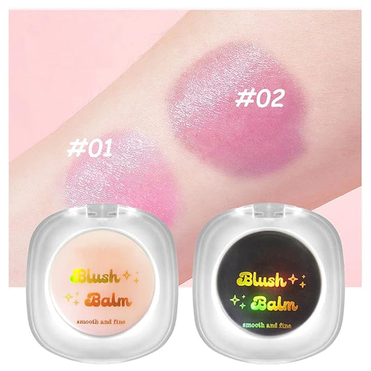 Color Changing Blush,Magical Temperature Change Powder Blusher Cream For Cheeks ,Eyes And Lips Tint Makeup,Lasting Moisturizing Rouge, Brightening, High Gloss Black Powder Blusher Cream (#02 Rose)