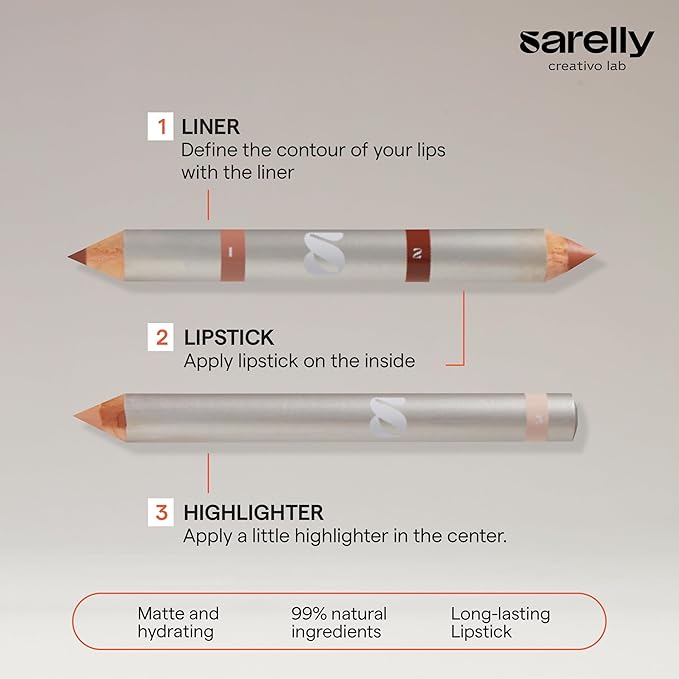 SARELLY CREATIVO LAB | Vegan Beauty Makeup Kit 5 in 1 | Lipstick Lip Liner Highlighter Makeup Sharpener & Mirror | Cute Stuff | Tamarind Reduction Ravioli