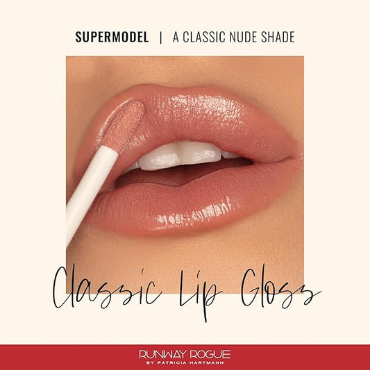 Runway Rogue Classic Lip Gloss, Nude Medium-Sheer Hydrating Lip Gloss, ‘Supermodel’