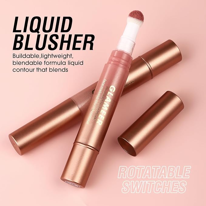 Blush Stick,Liquid Blush Stick,Silky Smooth Creamy Formula,Lightweight Blendable Blush Rouge Stick,Naturally Sculpted Look Professional Beauty Makeup Blush (01/03/05)