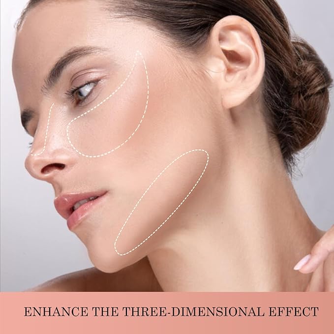 Boobeen 2 Packs Matte Finishing Pressed Powder Contour Palette, Waterproof and Oil-Control Face Contour Bronzer Powder, Non-Caking Natural and Long-Lasting Baked Setting Bronzer Makeup, 5 Colours