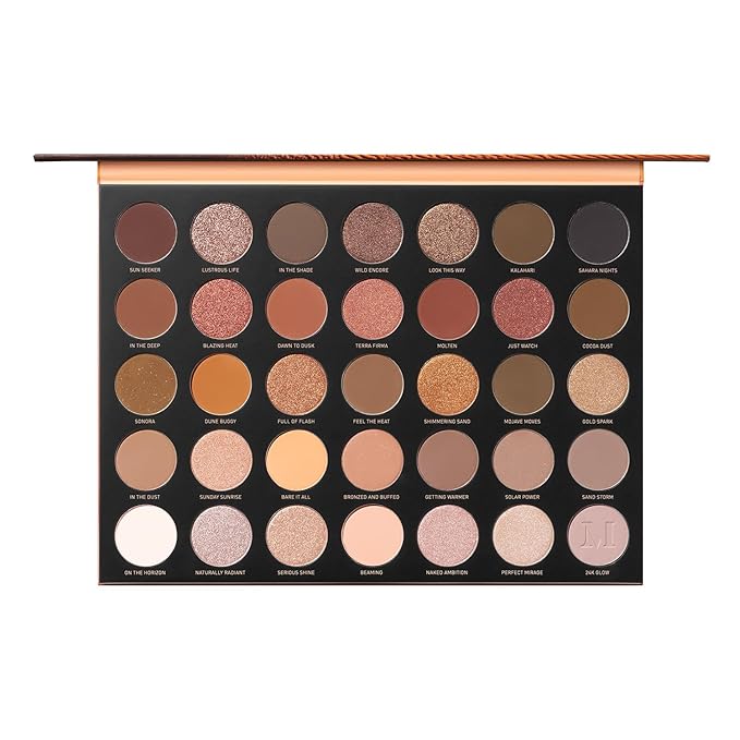 Morphe 35XO & 35U Cosmetic Palettes - Natural Flirt and Gilded Desert Eyeshadows - Made to Build, Blend & Layer for Everyday, Versatile Makeup Looks - (2 Count, 1.98 oz each)