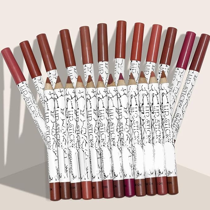 Matte Lip Liner Pencil, Professional Long Lasting Lip Liner Pencil Lip Liners, Pack of 12