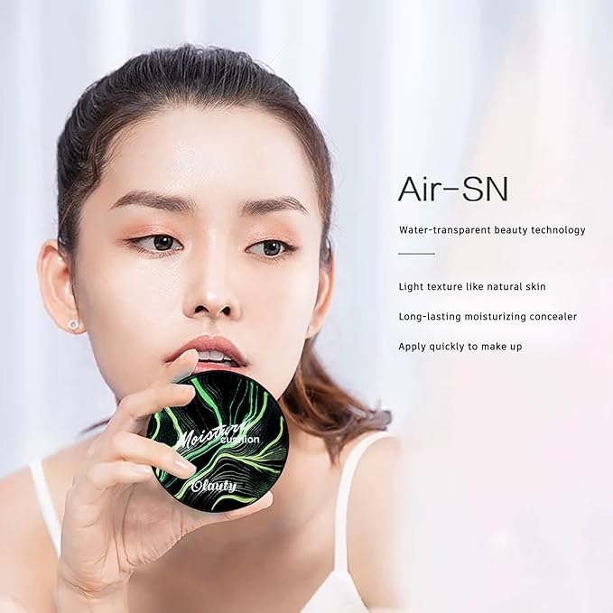 Moisture Cushion CC Cream Foundation for Mature Skin - Flawless Concealer BB Cream with Mushroom Sponge, Long-Lasting Waterproof Air Cushion, Natural honey and pine Makeup, Even Skin Tone๏ผ06# BROWN๏ผ