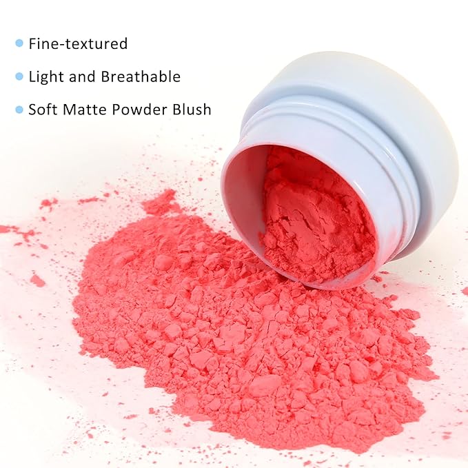Boobeen Air Cushion Matte Blush for Cheeks, Natural Highly Pigmented Makeup Easy to Blend, Long-lasting Loose Powder Compact