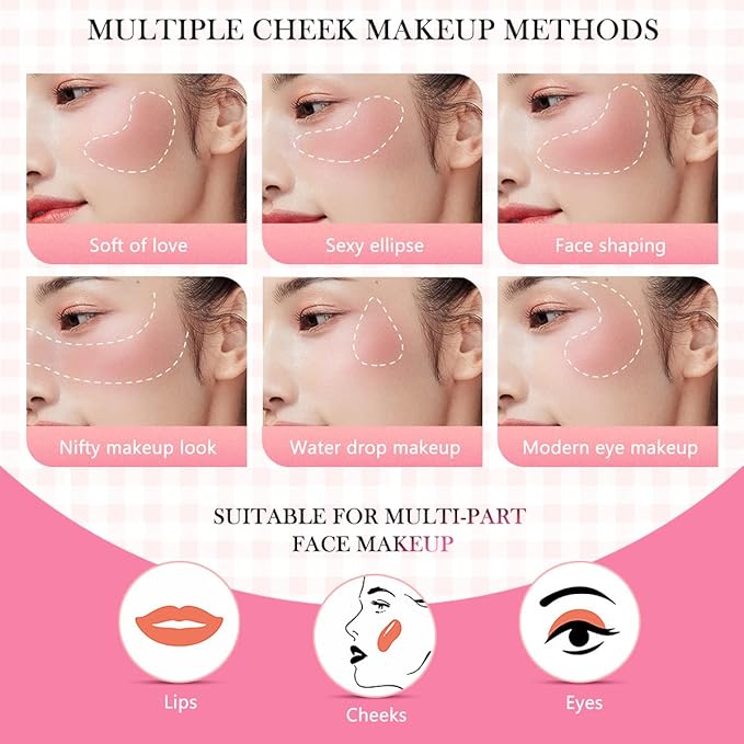Cream Blush Stick for Cheeks - 2 in 1 Multi Makeup Blush with Brush for Cheeks Tint & Eyes & Lips, Waterproof Smooth Creme Texture, Long-lasting Wear All Day, #02 Rose Red
