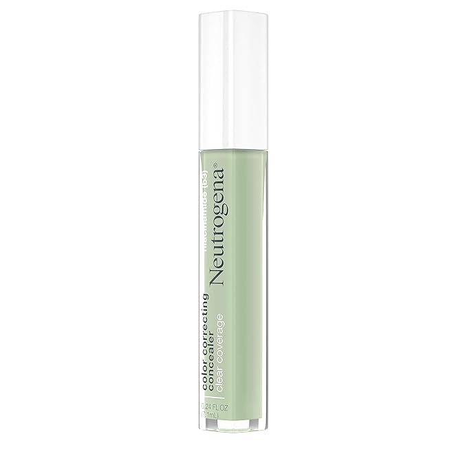Neutrogena Clear Coverage Color Correcting Lightweight Face Concealer Makeup with Niacinamide & Green Pigment to Help Reduce Redness, 0.24 Fl Oz