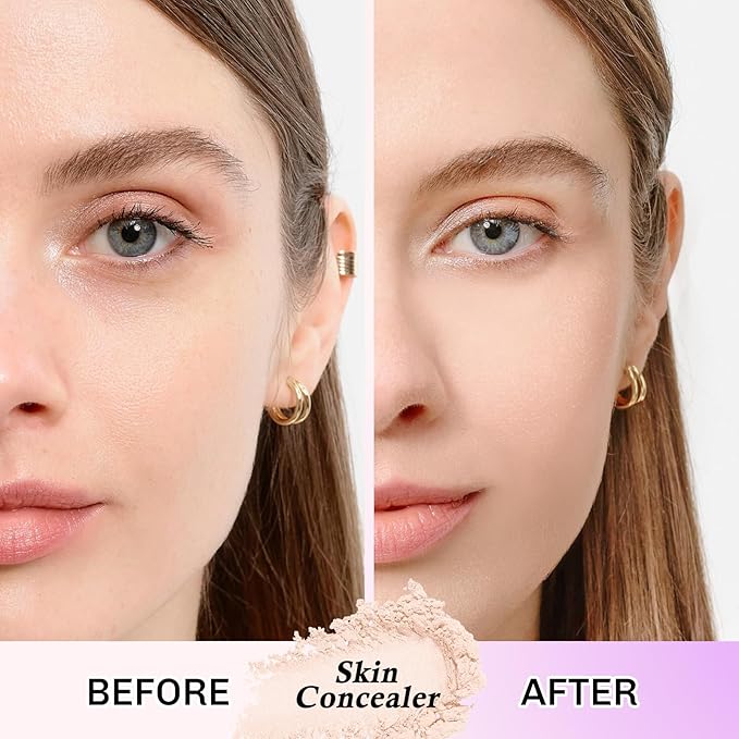 Face Powder Makeup, Shimmering Setting Powder, Oil Control Loose Powder, Matte Highlighter Makeup, Long Lasting Waterproof Concealer Setting Powder for All Skin Tones