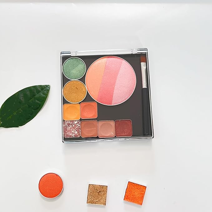 2Packs Square Shape Empty Magnetic Makeup Palette Empty Storage Box for Eyeshadows,Powders,Blushers 4.01 x 3.89'' with 20pcs Metal Stickers