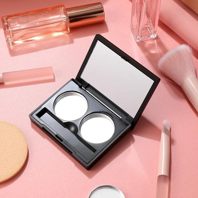 FRCOLOR 3Pcs Empty Eyeshadow Cases Plastic Square Eye Shadow Palette Highlight Blush Powder Sample Containers Pans Perfect for DIY Storage and Organizing Cosmetics