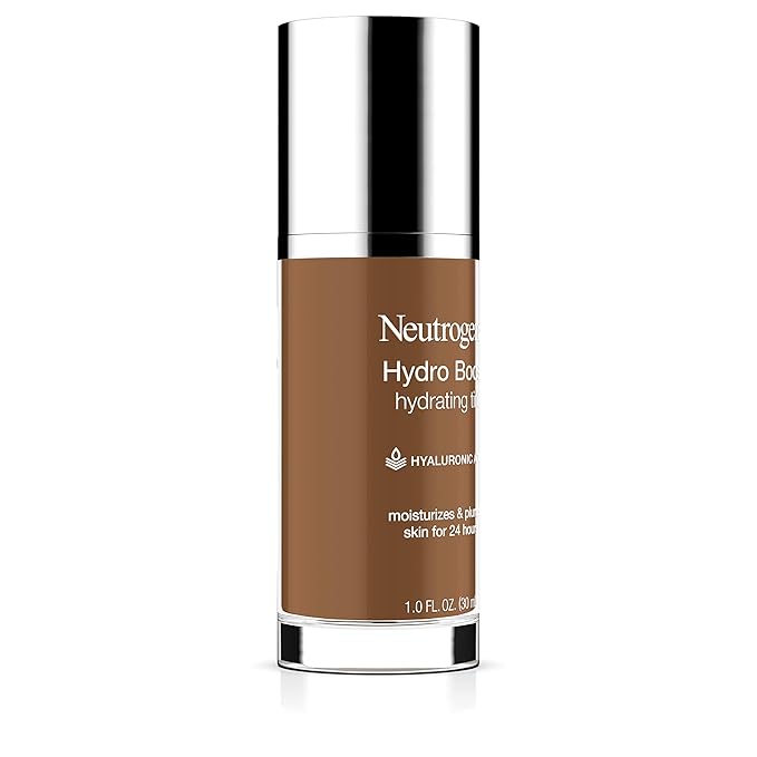 Neutrogena Hydro Boost Hydrating Tint with Hyaluronic Acid, Lightweight Water Gel Formula, Moisturizing, Oil-Free & Non-Comedogenic Liquid Foundation Makeup, 135 Chestnut Color 1.0 fl. oz (Pack of 3)