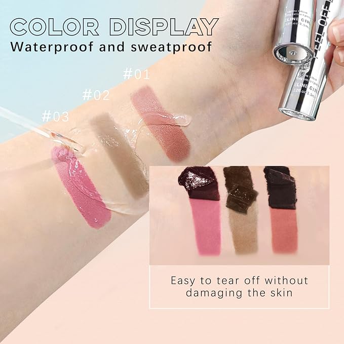 3 Colors Peel Off Lip Liner Stain Set, Tattoo Magic Color Matte Natural Reveal Lip Stain Lip Tint, Waterproof Long Lasting Highly Pigmented Color Lip Gloss Lipstick Makeup for Women and Girls