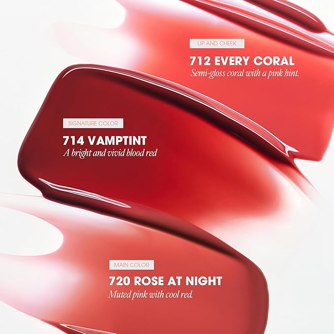 NARCISSISM LIP TINT 720 ROSE AT NIGHT, Soft Shine Tinted Lip Stain, Conditions Lips + Gives a Natural, Dewy Flush (4.5g, 0.01 oz.)