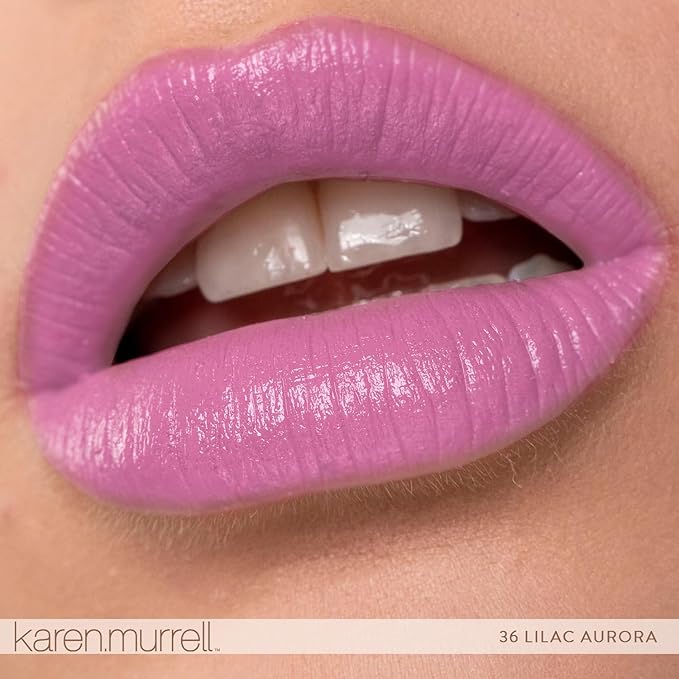 Karen Murrell - Natural Lip Stick - Lipstick 36 Lilac Aurora - Lilac Lipstick - Matte Finish, 100% Natural Ingredients, Moisturizes & Hydrates Lips - Paraben & Cruelty Free
