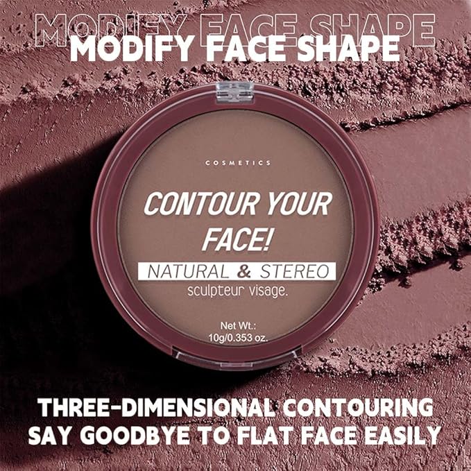 5-Color Matte Makeup Powder Compact, Long-Lasting Waterproof Foundation, Oil-Control, Non-Caking (5#, 1 Count (Pack of 1))