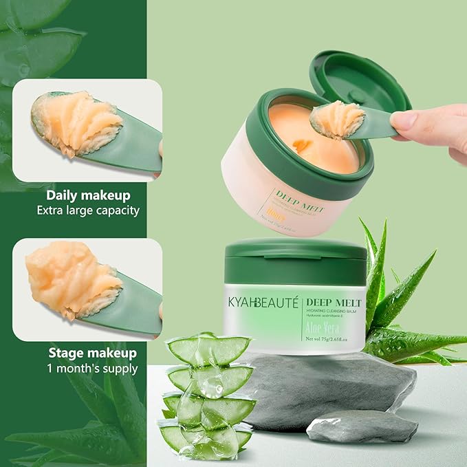 Cleansing Balm Makeup Remover, Melting Removing Cream for Stubborn Makeup and Mascara Remover, Natural Deep Cleansing Balm for Impurities Pore Cleanser, Facial Hydrating Gel Korean Skin Care, 2.65 oz