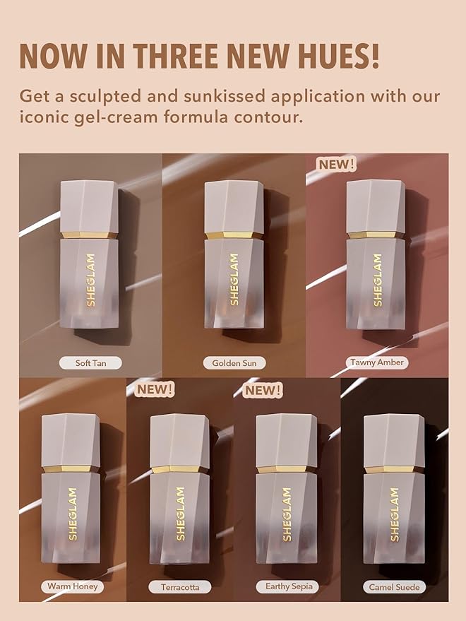 SHEGLAM Sun Sculpt Cool Toned Liquid Contour Stick Long Lasting Cream Bronzer Makeup - Earthy Sepia