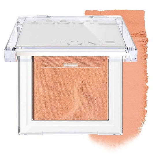 Fluffy Wear Blusher - Pressed Powder Cheek Blush with Airy and Soft Matte Blurring Finish Blendable & Buildable Natural Color Korean Makeup Vegan (03 TANGERINE ORANGE)