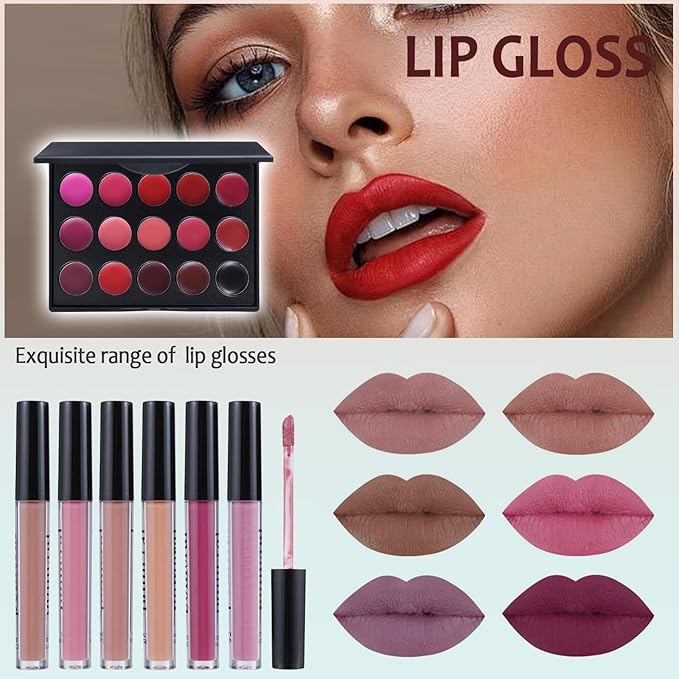 Makeup Kit For Women Full kit, Makeup Set For Teen Girls Eyeshadow Lip gloss Lipstick Make up Brushes Eyebrow Eyeliner Pen Liquid Concealer Foundation Primer makeup bag