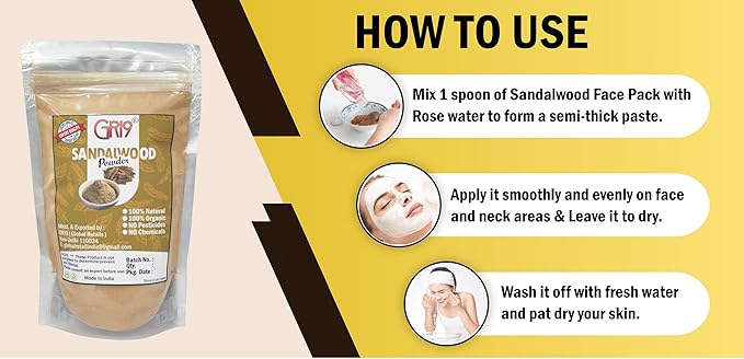 Pure Natural Herbals White Sandalwood (Chandan) Face Pack (Mask) Face Powder And Facial Scrub Sandalwood Powder For Face (50 Grams (1.77 Ounce))