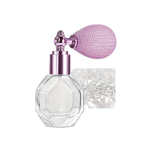 Shimmering Highlighter Powder Spray, Sparkle Powder High Gloss Spray for Face Body & Hair, Long-lasting Glitter Waterproof Face Highlighter Spray for Women Party or Daily Wear, 01