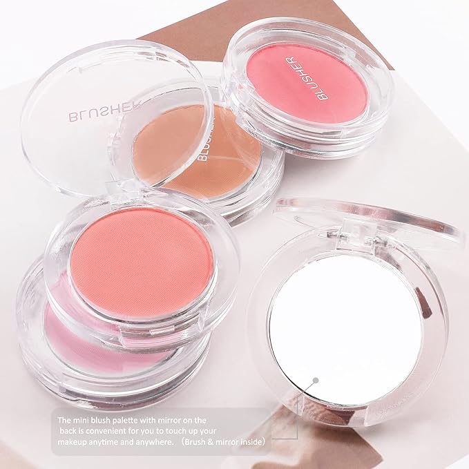 Boobeen Single Color Blush Face Blush Palette Matte Baked Makeup Blush Powder High Pigment Pressed Blush, Long-lasting Colorful, Blends Easily, Lightweight (#02)