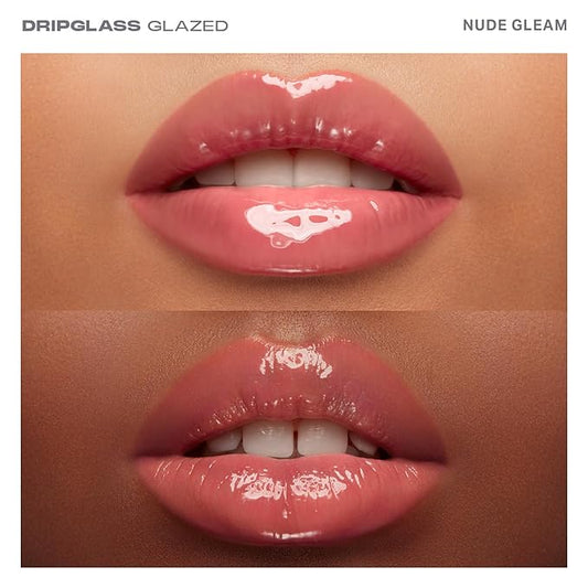 MORPHE Dripglass High Shine Lip Gloss - Glazed, Semi-Sheer & Nourishing Lip Makeup - Buildable Formula Infused with Plant-Derived Squalane & Vitamin E - Nude Gleam (0.13 oz)