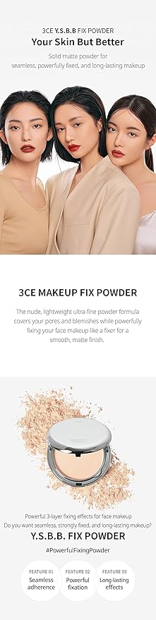3CE MAKEUP FIX POWDER 9g ABG Style K-Beauty K-Make Up Korean Make Up (CLEAR LIGHT)