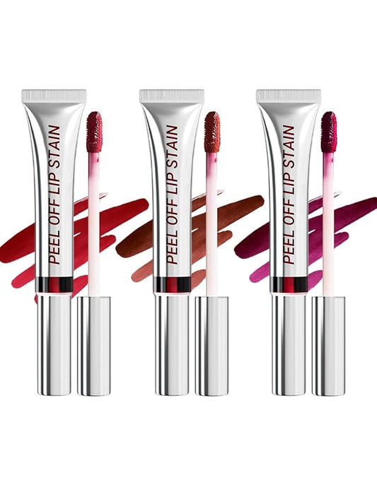 Erinde 3 Colors Peel Off Lip Liner Stain, Long Lasting Waterproof Lip Tattoo, Matte Finish Transfer-Proof Lip Stain for All Day Wear, Highly Pigmented Nude Lip Color, Vegan & Cruelty-Free, Set B