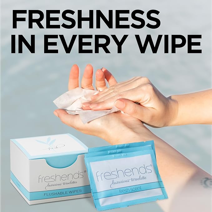 Luxurious Towelette Bundle for Hotels, Airbnbs, Clubs, Restaurants, Bars, and Weddings - Equate Fresh Scent Flushable Wet Wipes for Adults - 300-Pack, Blue