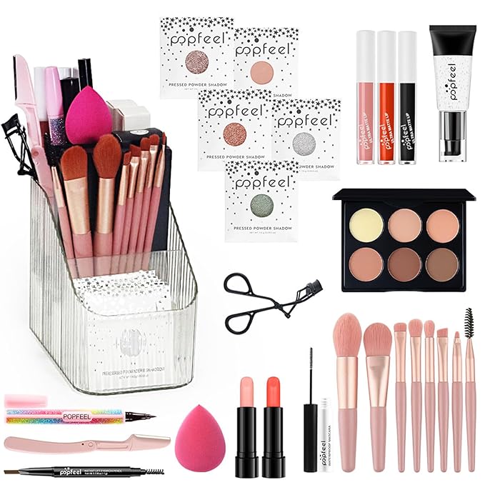 All in One Makeup Kit for Women Full Kit, Travel Gift Sets Including Organizer, Eye Shadow, Lipstick, Eyeliner, Mascara, Powder Puff, Brushes and More for Girls Teens