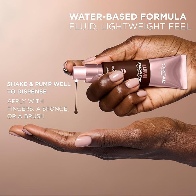 L'Oreal Paris Lumi Le Glow Skin Tint, Lightweight Water-Based Tinted Serum with Foundation-Like Coverage, Glow Illuminator, Neutral 420, 0.85 Fl Oz