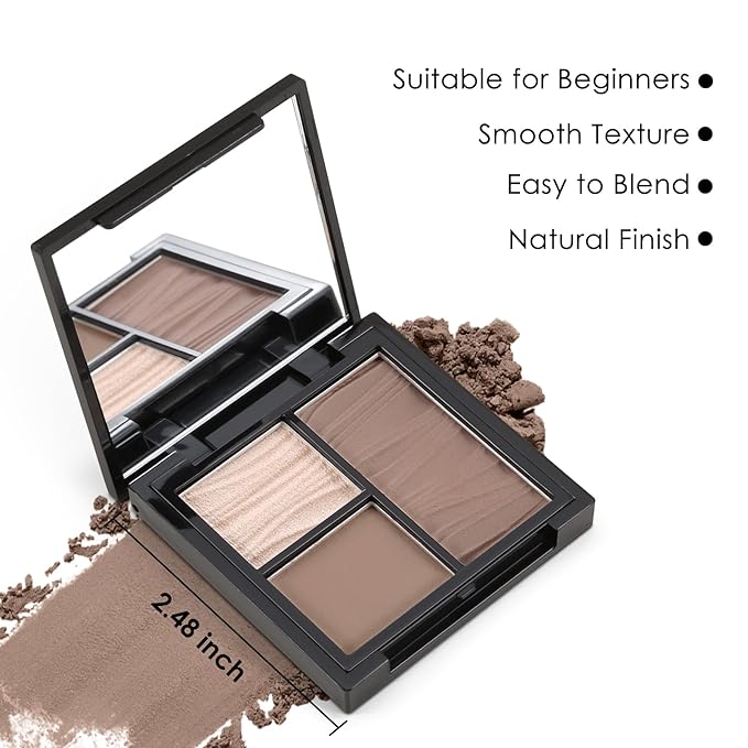 Boobeen Face Bronzer Highlighter Contour Powder Palette, Multi-use Contour Makeup Easy to Blend Face Shaping Contouring Matte Bronzer Powder Long Lasting