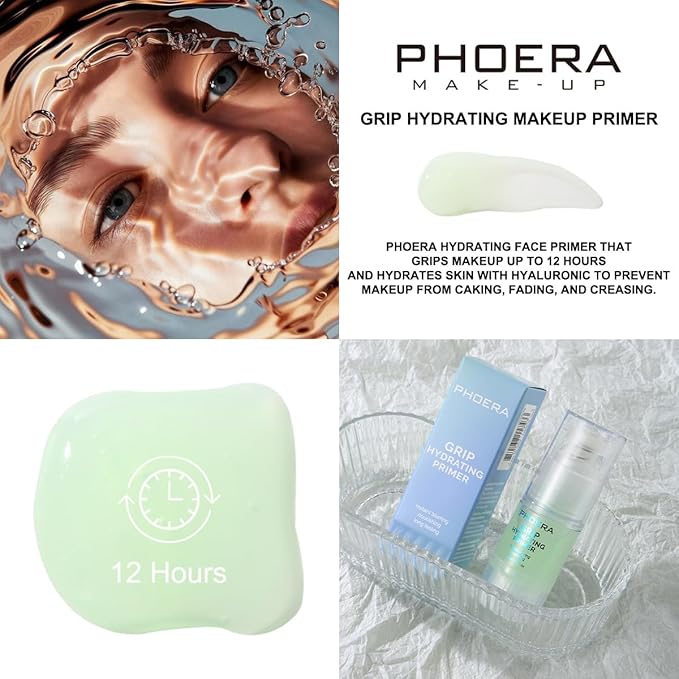 PHOERA Primer for Face Makeup, Pore Shrink Wrinkles Remove Fine Lines Hydration Clean Prime B-18ML