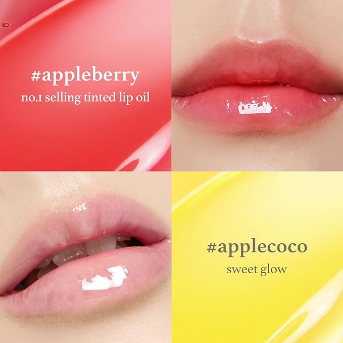 NOONI Korean Lip Oil Trio Gift Set + Korean Vegan Appleseed Lip Oil - Appleclear, Bundle