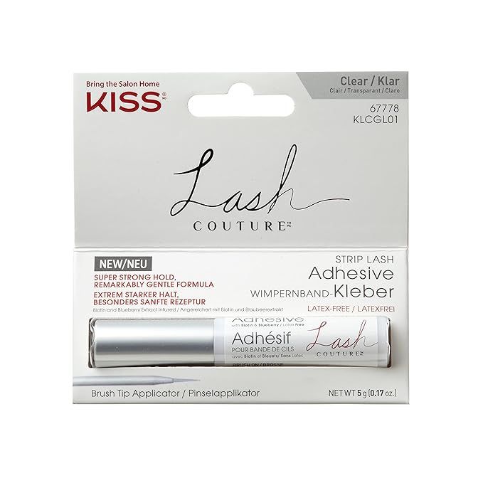 KISS Falscara Remover for Lash Adhesive, Makeup, Wisps + Lash Couture Lash Glue, Super Strong Strip Lash Adhesive, White