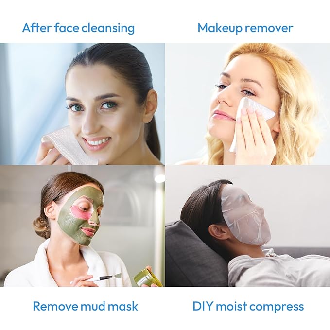 GEN'C BÉAUTY Premium Disposable Clean Towel | Biodegradable Fabric | Ultra Soft & Absorbent| EF Textured Face Towel| Makeup Removing Towel (60 count (Pack of 2))