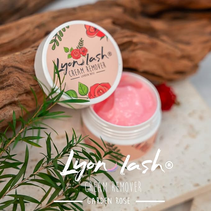 LyonLash Pro Gentle Cream Remover 15g 0.51fl. oz | Removes Eyelash Extension Glue Effectively| Low Irritation for Sensitive Skin | Essential Lash Extensions Supplies (Garden Rose)