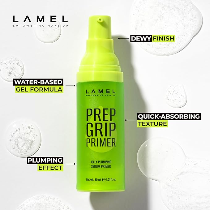 Prep Grip Jelly Primer, Hydrating Primer for Face Before Makeup for Long-Lasting Hold, Gripping Gel Base for Foundation, Lightweight Makeup Application Gel, Plumping Serum Texture, 1.01 fl.oz