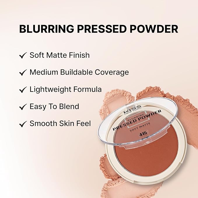 Soft Matte Pressed Powder, Blurring Poreless Face Powder Makeup, Medium Coverage Setting Powder Infused with Salicylic Acid & Niacinamide, Clean Beauty (Mocha, 0.28 Ounce)