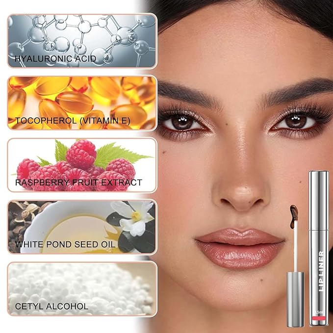 Peel off Lip Liner Stain, Lip Gloss Lip Tint Set, Peel Off Nude Lipliner Makeup Velvet Matte Tattoo Peel Off Lip Liner Set Long-Lasting Waterproof Transfer-proof Brightening, 4Pcs