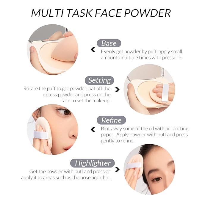 KYDA Translucent Matte Setting Powder, Pressed Face Powder, Even Complexion Setting Powder, Lightweight, Oil-Control Mattifying, 0.65 Oz. Large Capacity Packaging, All Skin