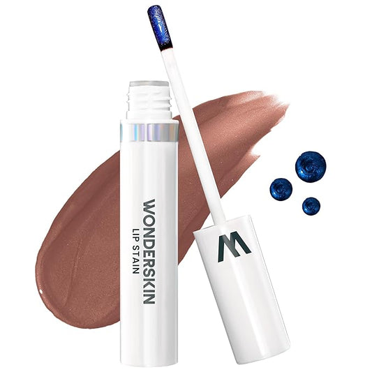 Wonderskin Wonder Blading Lip Stain Peel Off Masque (Hush) - Long Lasting, Waterproof & Transfer Proof Brown Lip Tint with Nutmeg 360 Contour Lipliner, Long Lasting, Sharpenable and Waterproof