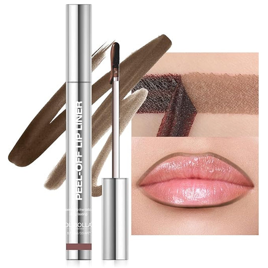 Lip Stain Peel Off, Dark Brown Lip Liner Stain Peel Off Tattoo Matte Lip-tint, Long Lasting, Waterproof, Transfer-proof, Moisturizing, Easy to Use, Highly Pigmented Color for All Skin Types (#05)
