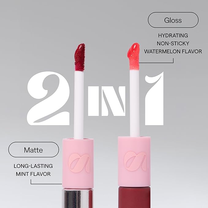 SARELLY CREATIVO LAB | Duo Telenovela Lips Matte & Gloss Lip Kit | Hydrating Red Lipstick + Non-Sticky Gloss | Cruelty Free