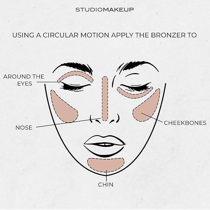Studiomakeup Face Bronzer Powder - Lightweight, Even Coverage Powder Bronzer for Face Contouring - Lightweight Matte Bronzer Powder for All Skin Types