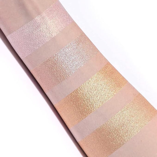 Boobeen Highlighter Palette - Powder Shimmer Highlighter Makeup Facial Illuminator Bronzer Palette - Waterproof Long Lasting